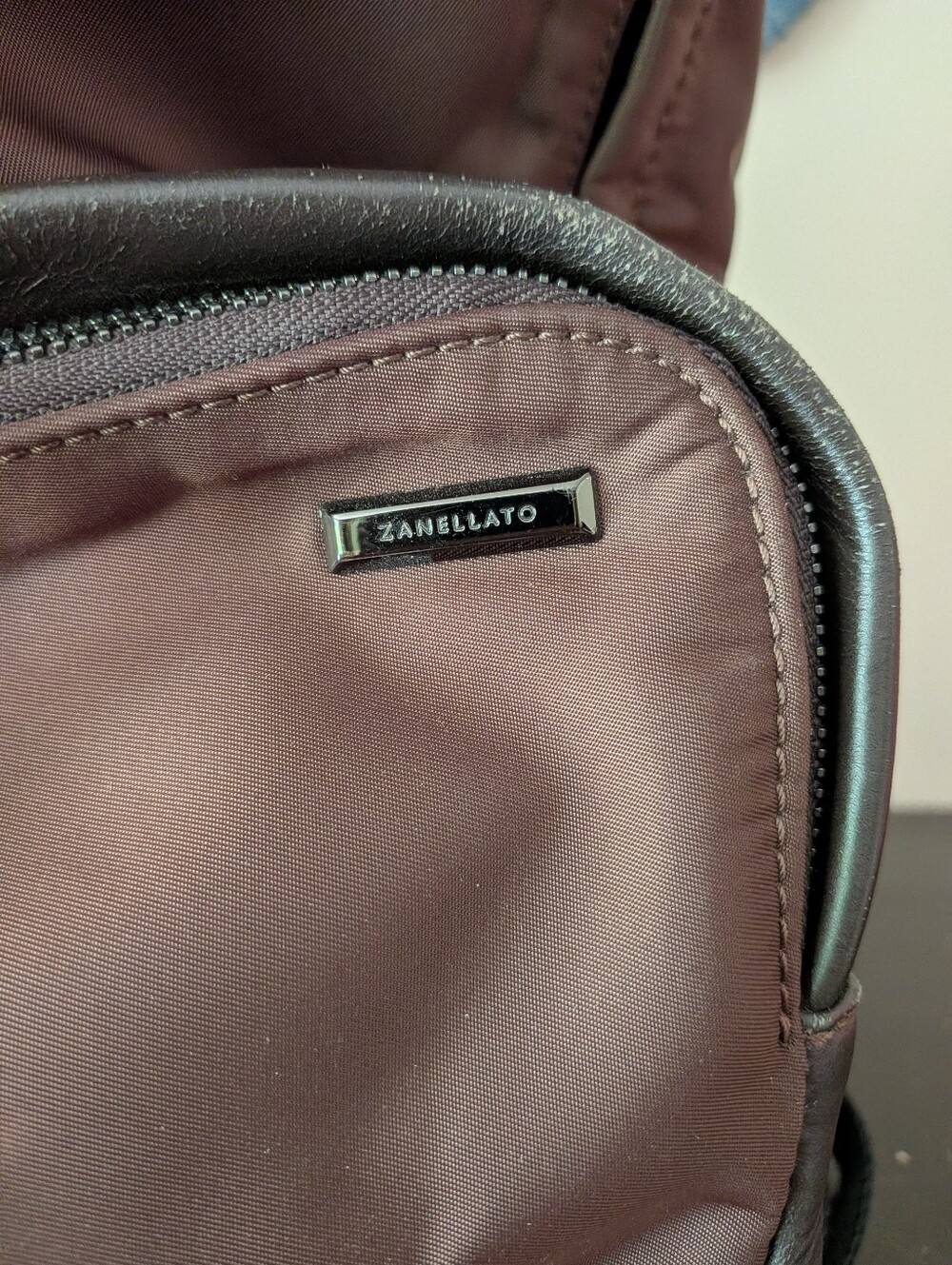 Zanellato Brown Nylon And Leather  Unisex Backpack - Brown - - Picture 2 of 9